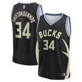 Giannis Antetokounmpo Milwaukee Bucks Fast Break Replica Player Jersey - Statement Edition - Black Basketball TJS0921