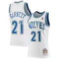 Kevin Garnett Minnesota Timberwolves M & N 1995/96 Hardwood Classics Swingman Jersey - White Basketball TJS1055