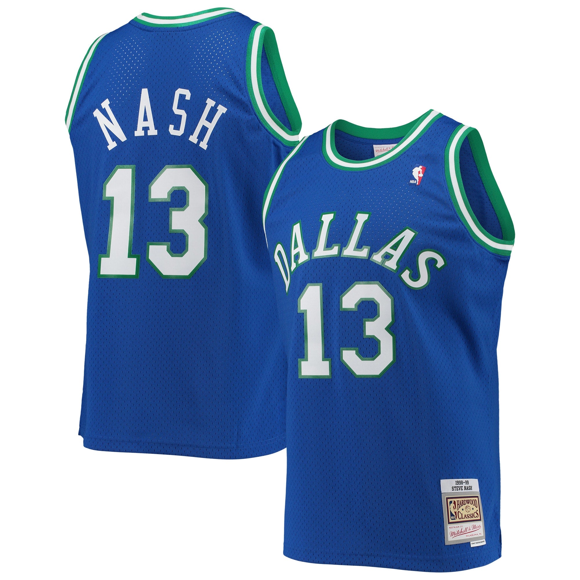 Steve Nash Dallas Mavericks M & N 1998/99 Hardwood Classics Swingman Jersey - Blue Basketball TJS0928