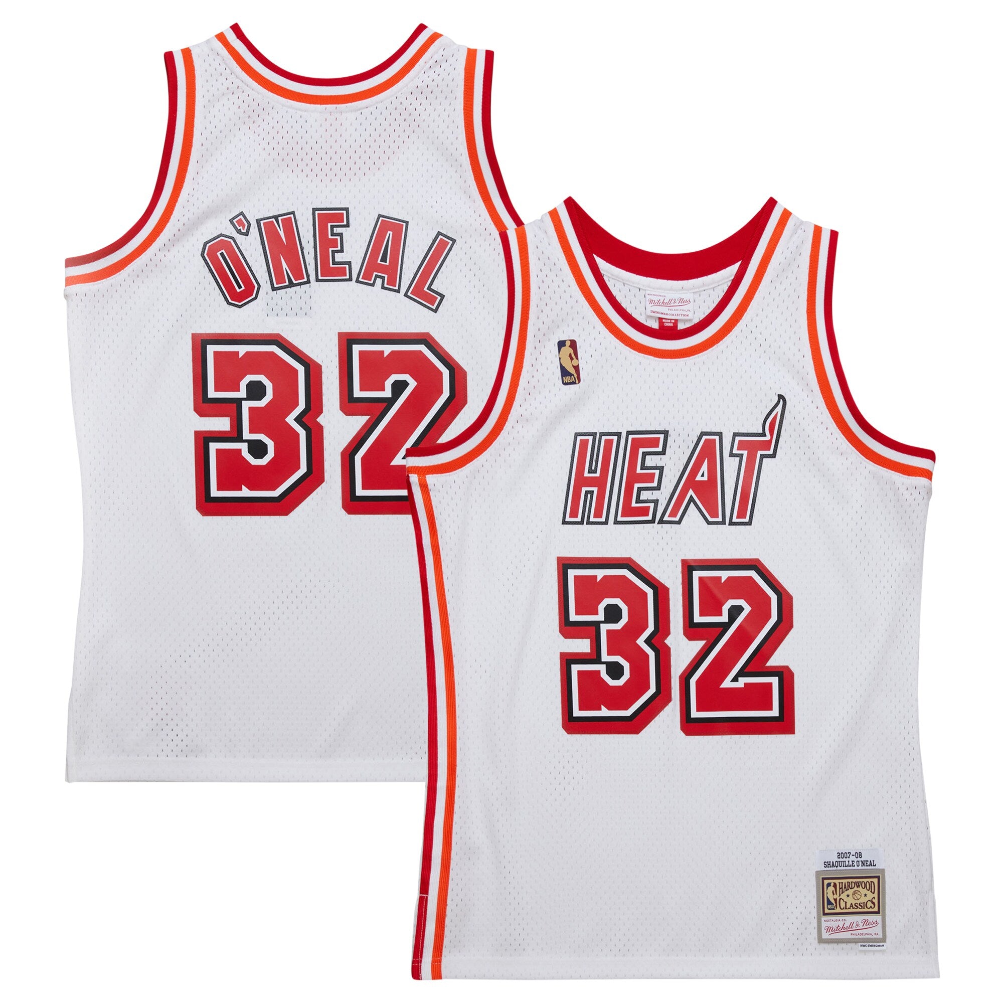 Shaquille O'Neal Miami Heat M & N 2007/08 Hardwood Classics Swingman Jersey - White Basketball TJS0996