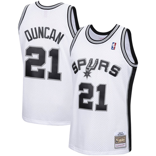 Tim Duncan San Antonio Spurs M & N 1998/99 Hardwood Classics Swingman Jersey - White Basketball TJS1043