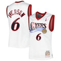 Allen Iverson Philadelphia 76ers M & N 2002/03 Hardwood Classics Swingman Jersey - White Basketball TJS1056