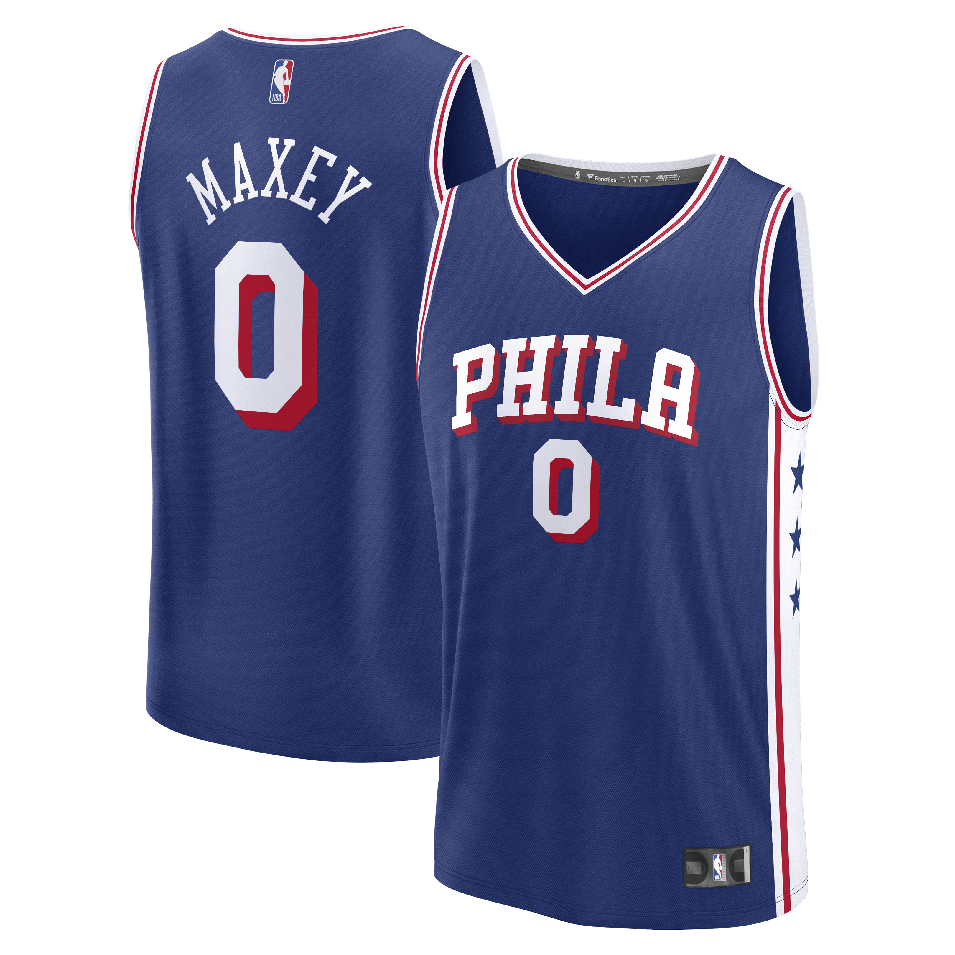 Tyrese Maxey Philadelphia 76ers Fast Break Replica Player Jersey - Icon Edition - Royal Basketball TJS1001
