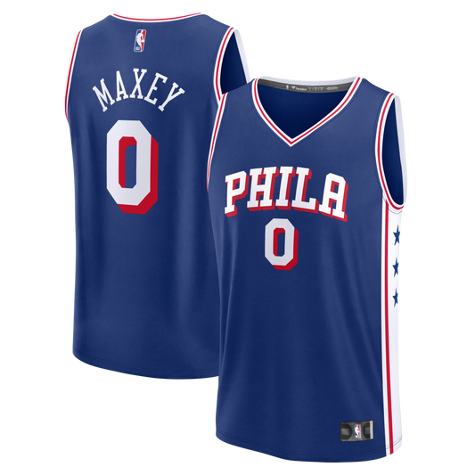 Tyrese Maxey Philadelphia 76ers Fast Break Replica Player Jersey - Icon Edition - Royal Basketball TJS1001