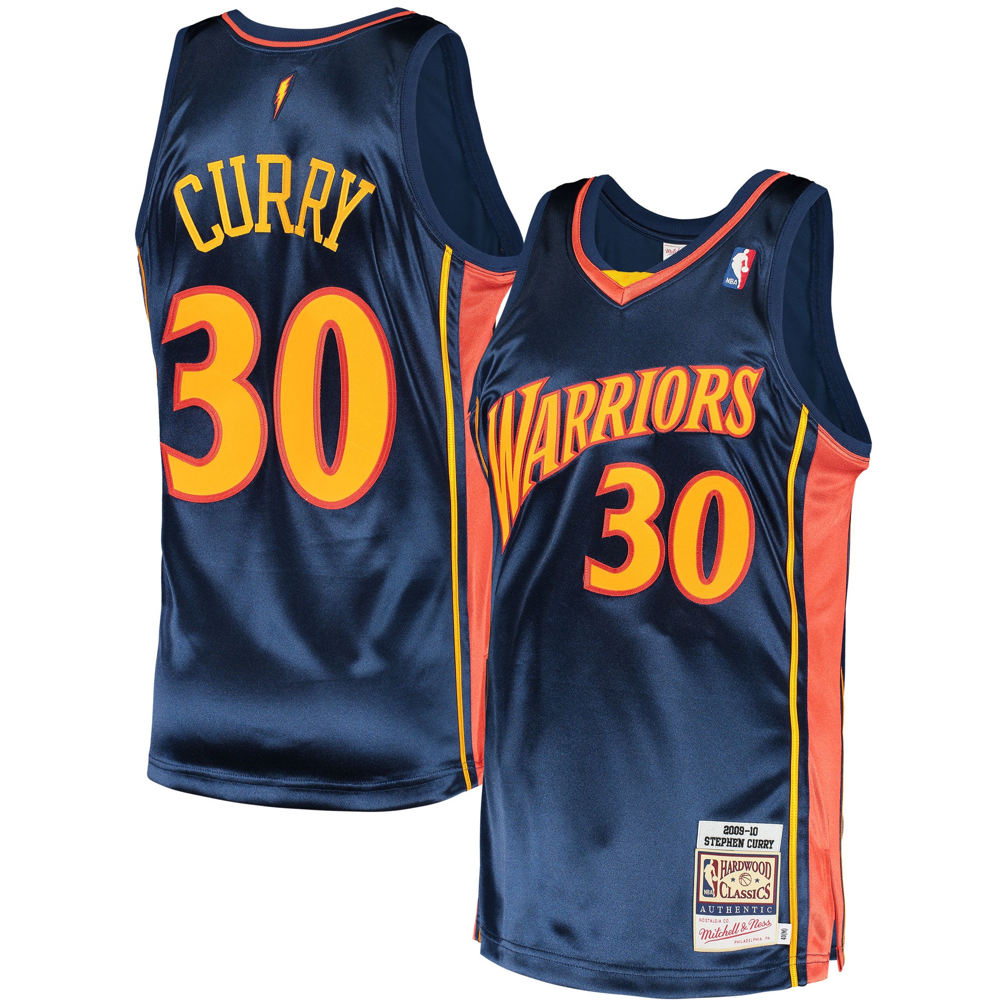 Stephen Curry Golden State Warriors M & N 2009/10 Hardwood Classics Jersey - Navy Basketball TJS1028