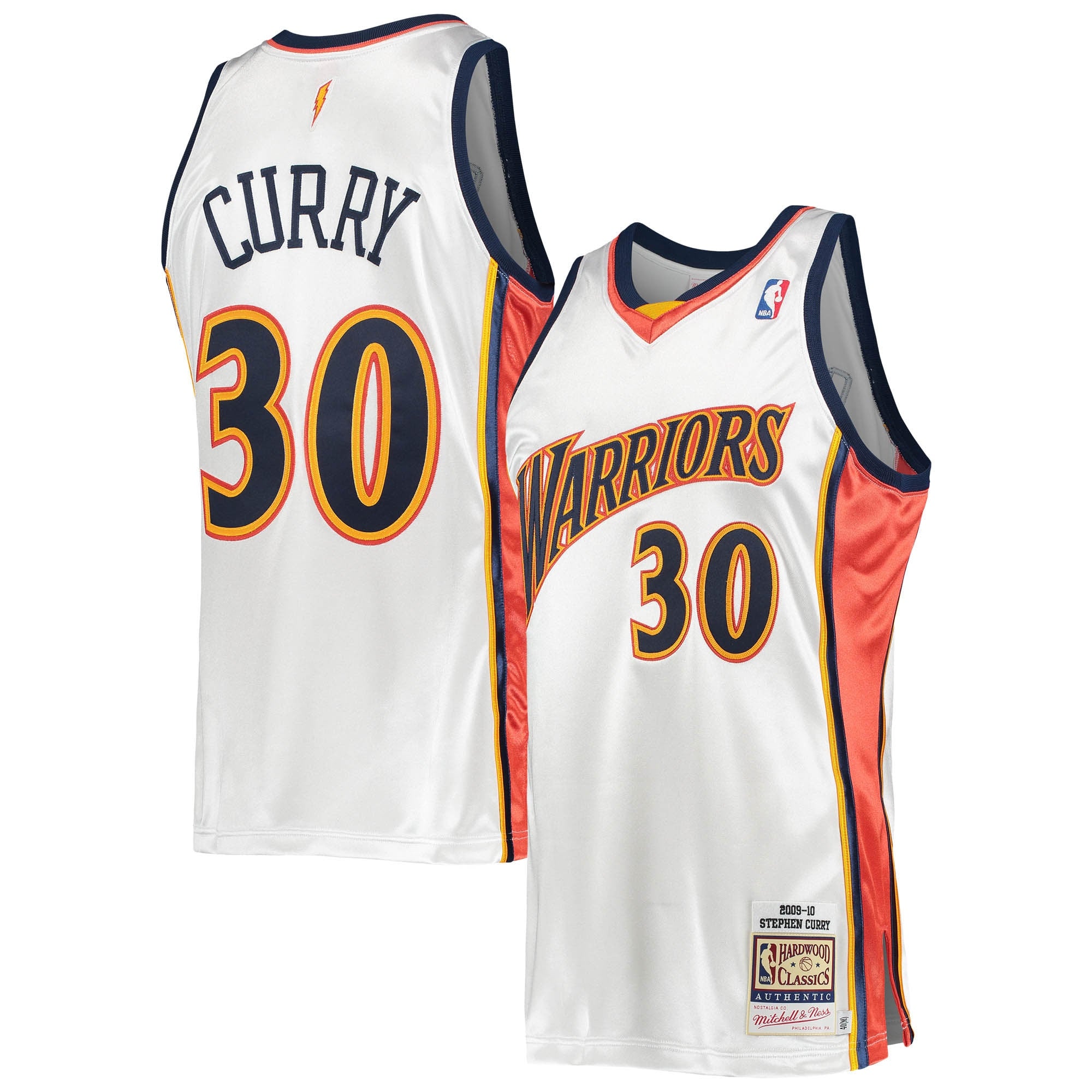 Stephen Curry Golden State Warriors M & N 2009/10 Hardwood Classics Jersey - White Basketball TJS1061