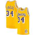 Shaquille O'Neal Los Angeles Lakers M & N 1996/97 Hardwood Classics Jersey - Gold Basketball TJS1002