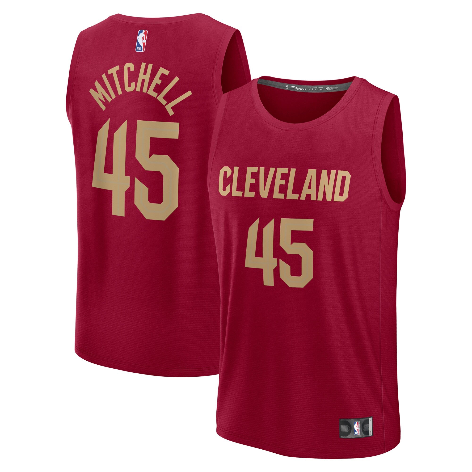 Donovan Mitchell Cleveland Cavaliers Fast Break Replica Player Jersey - Icon Edition - Wine Basketball TJS0951