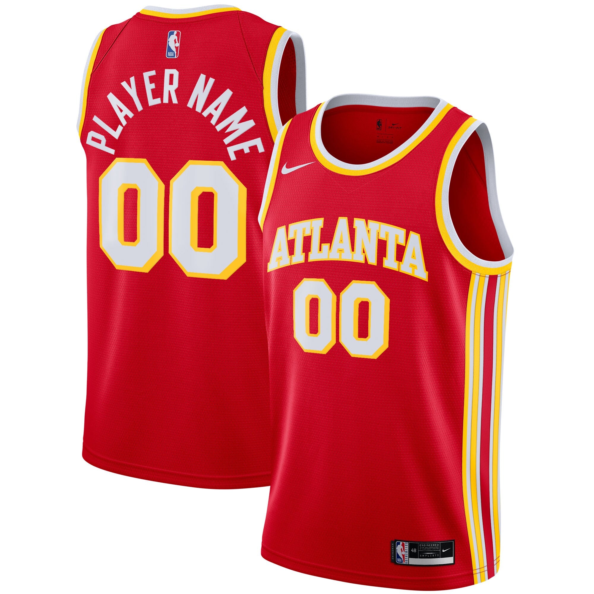 Atlanta Hawks 2020/21 Swingman Custom Jersey - Icon Edition - Red Basketball TJS0975