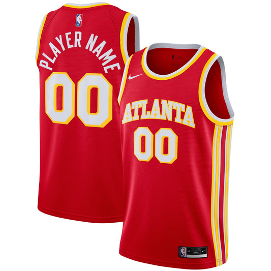 Atlanta Hawks 2020/21 Swingman Custom Jersey - Icon Edition - Red Basketball TJS0975