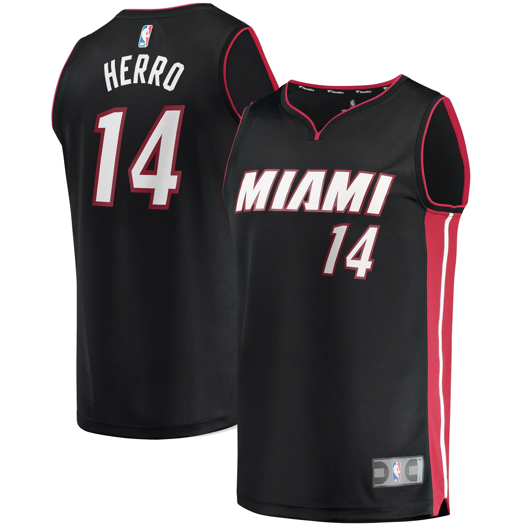 Tyler Herro Miami Heat Fast Break Replica Jersey Black - Icon Edition Basketball TJS0941