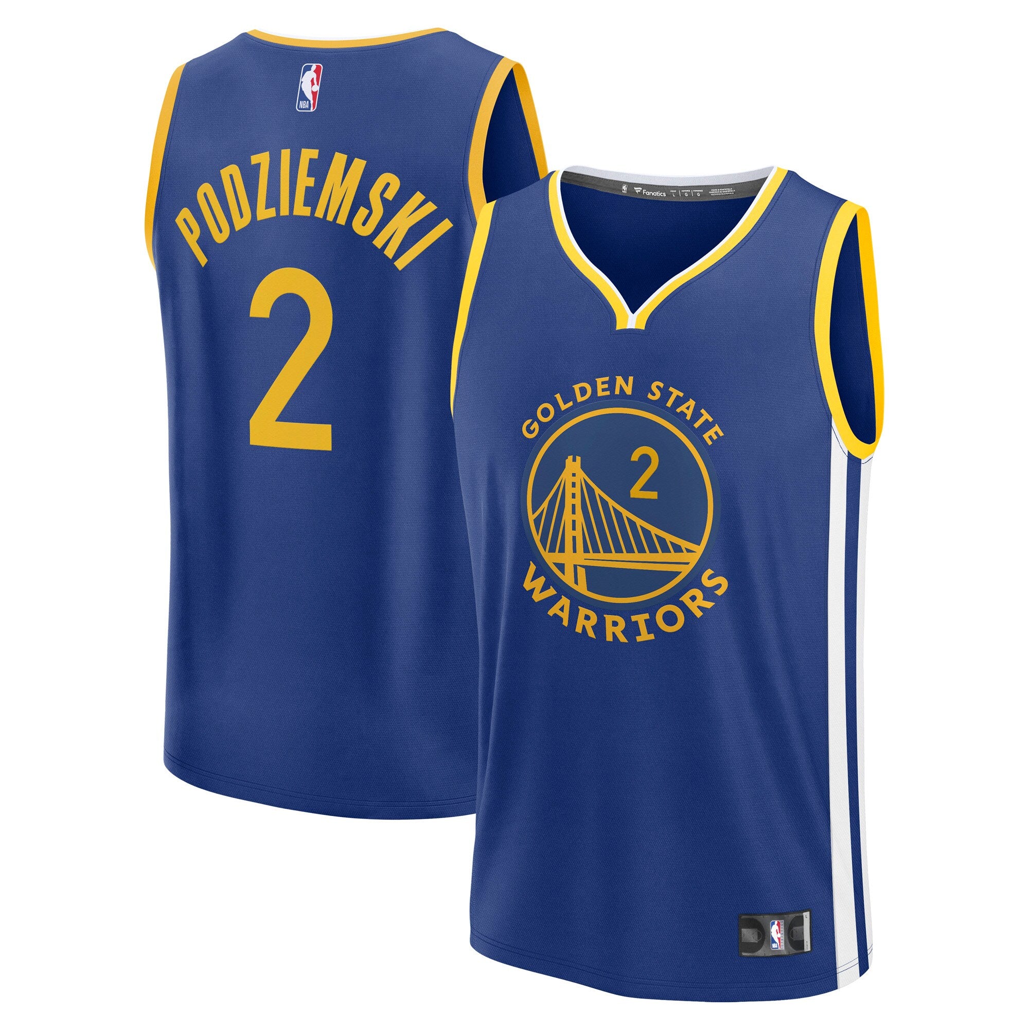 Brandin Podziemski Golden State Warriors Fast Break Replica Player Jersey - Icon Edition - Royal Basketball TJS0974