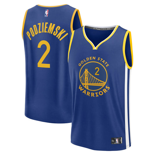 Brandin Podziemski Golden State Warriors Fast Break Replica Player Jersey - Icon Edition - Royal Basketball TJS0974