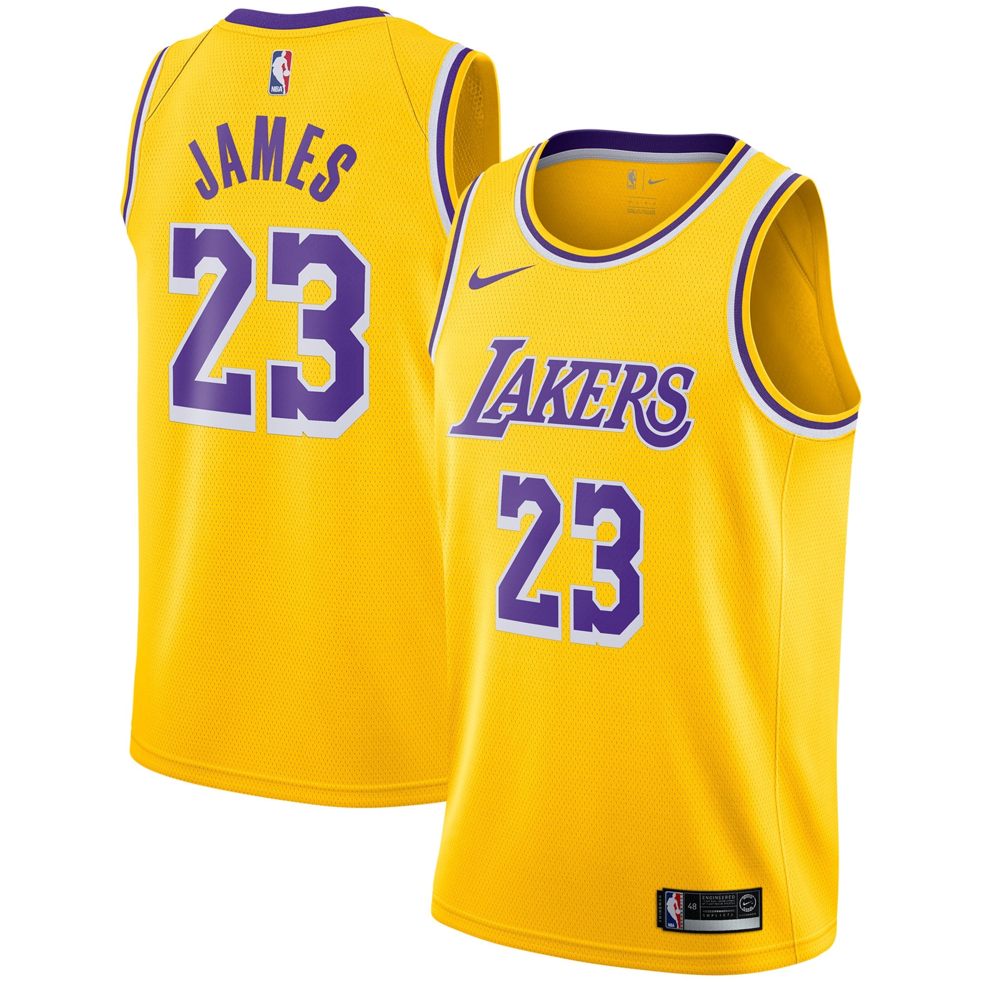 LeBron James Los Angeles Lakers Swingman Player Jersey Gold - Icon Edition Basketball TJS0892