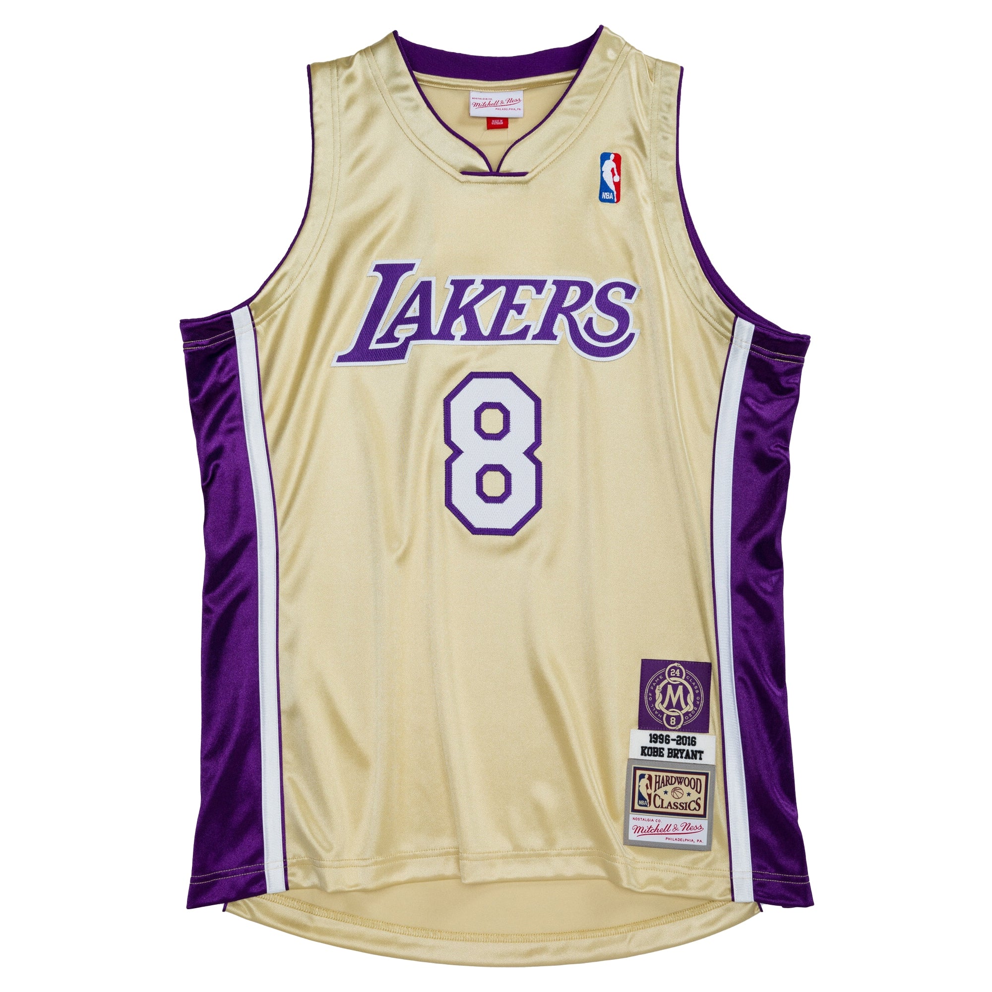 Kobe Bryant Los Angeles Lakers M & N Hall of Fame Class of 2020 #8 Jersey - Gold Basketball TJS1047