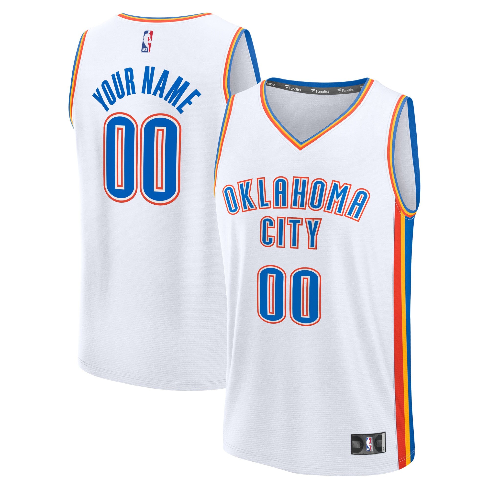 Oklahoma City Thunder Fast Break Custom Jersey - Association Edition - White Basketball TJS0982