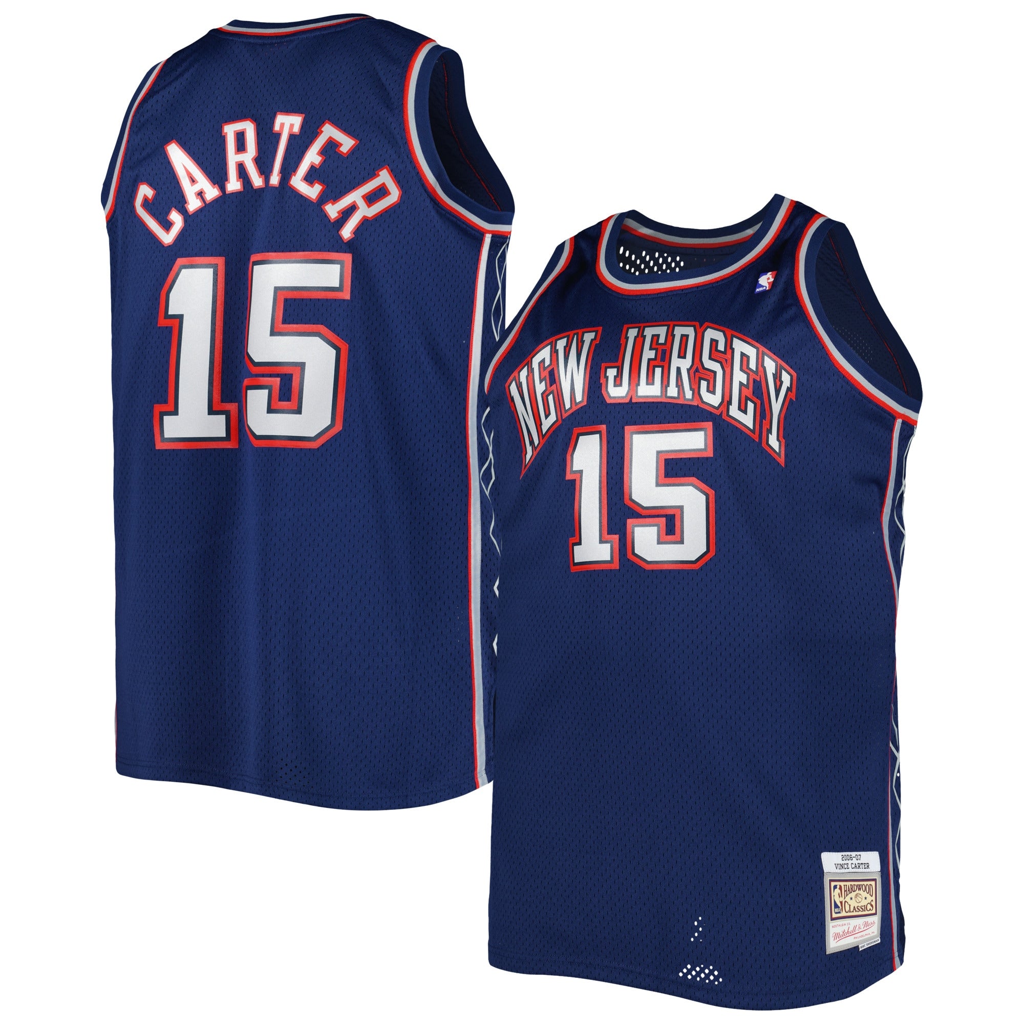 Vince Carter New Jersey Nets M & N Big & Tall Hardwood Classics 2006/07 Swingman Jersey - Navy Basketball TJS0959