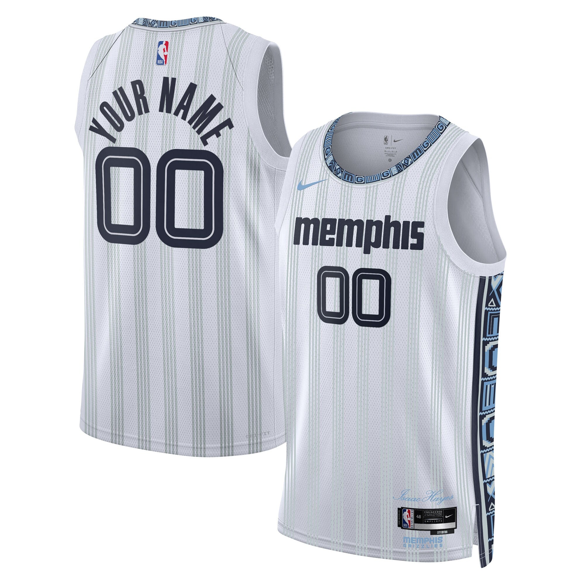Memphis Grizzlies Unisex 2025/26 City Edition Swingman Custom Jersey - White Basketball TJS0925