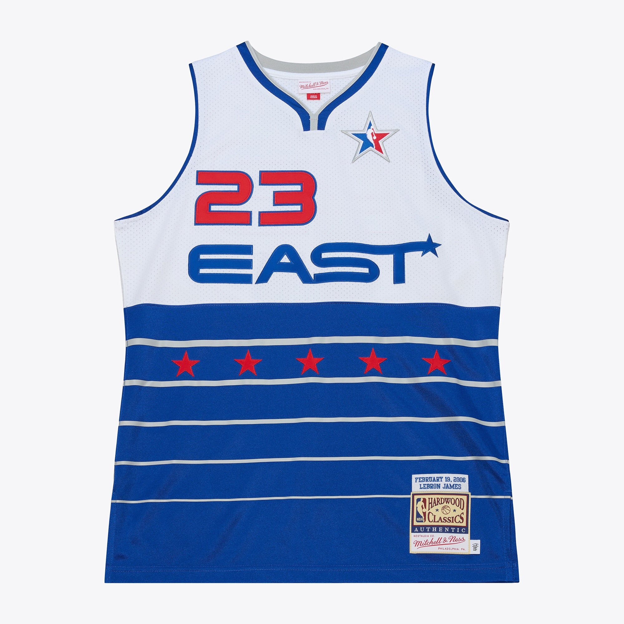 LeBron James 2006 All-Star Game M & N Jersey - White/Blue Basketball TJS0969
