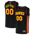 Atlanta Hawks Fast Break Replica Custom Jersey Black - Statement Edition Basketball TJS0904