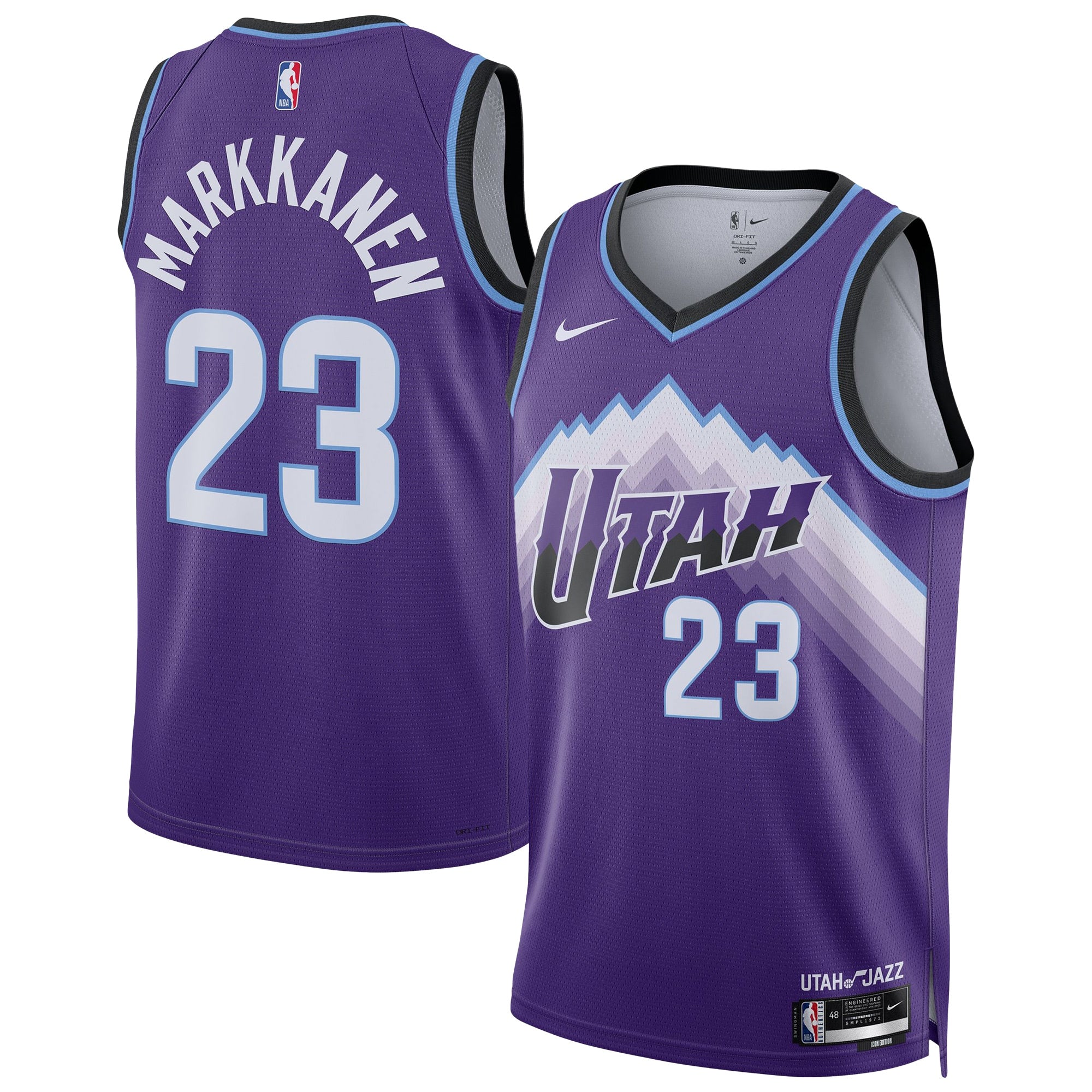 Lauri Markkanen Utah Jazz Unisex Swingman Jersey - Icon Edition - Purple Basketball TJS0879