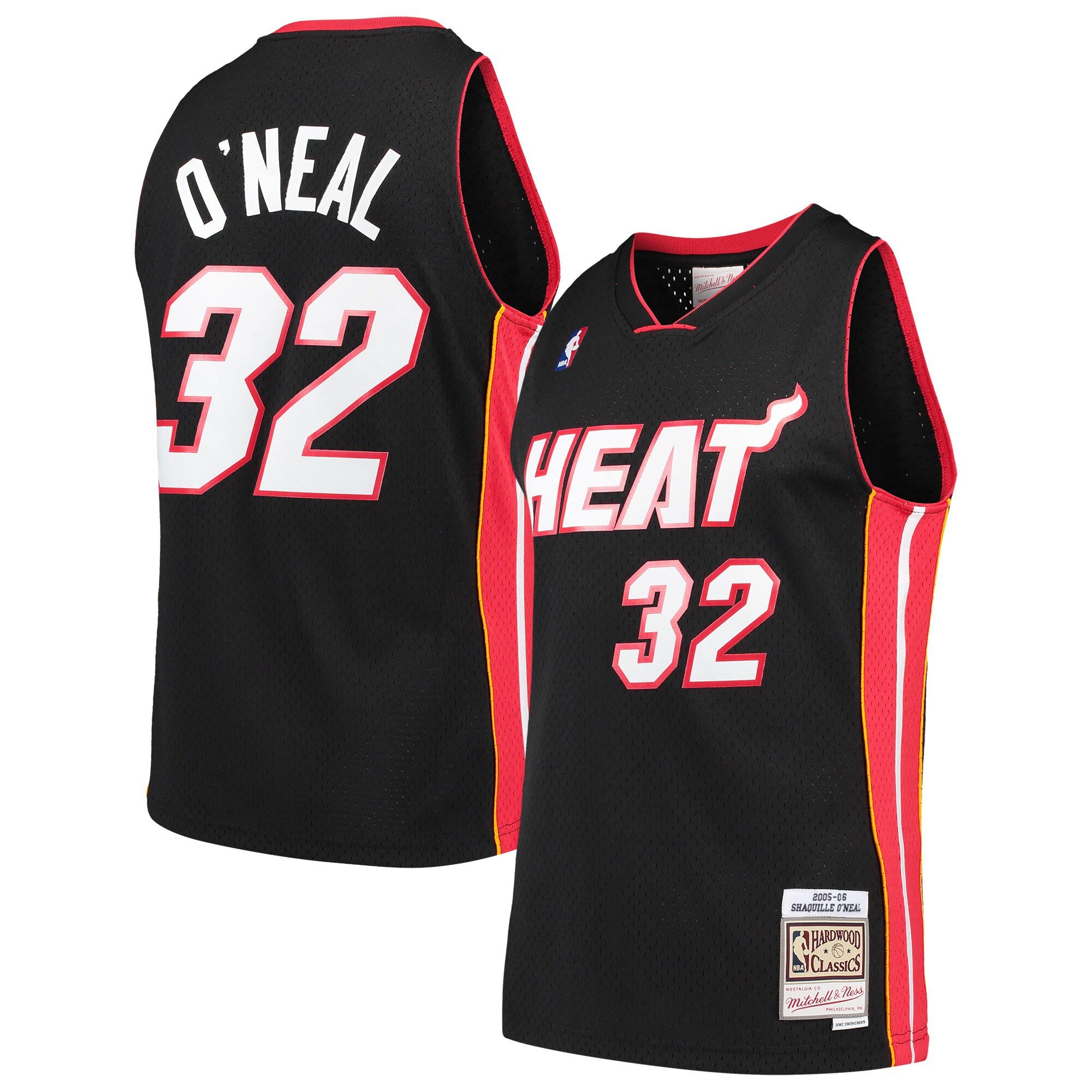 Shaquille O'Neal Miami Heat M & N Hardwood Classics Swingman Jersey - Black Basketball TJS0905
