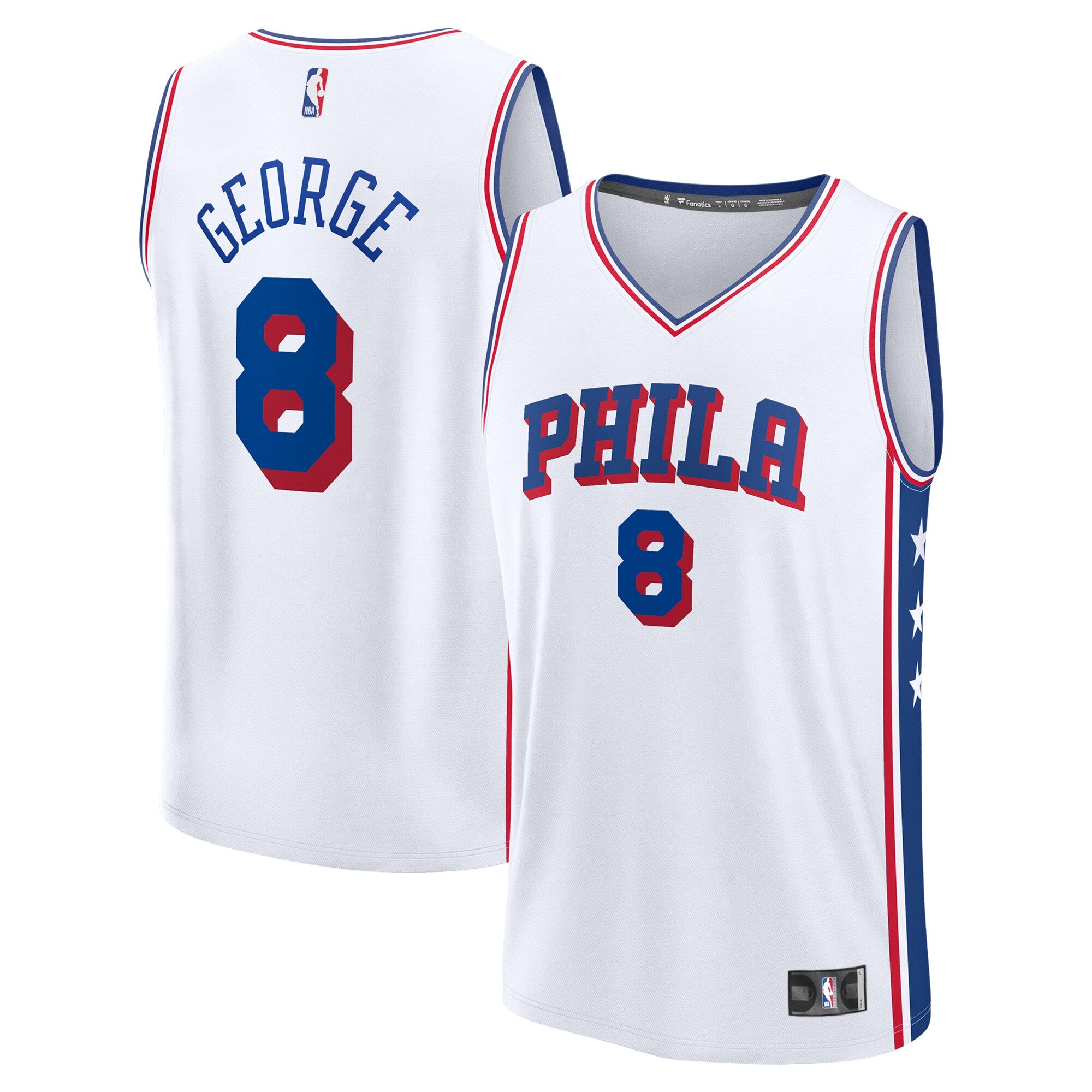 Paul George Philadelphia 76ers Fast Break Replica Player Jersey - Association Edition - White Basketball TJS0874