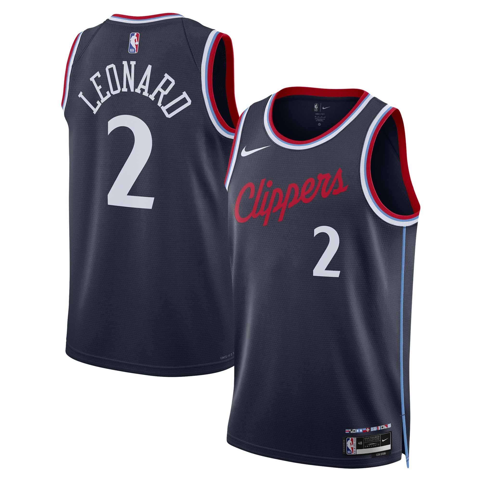 Kawhi Leonard LA Clippers Unisex 2024/25 Swingman Jersey - Navy - Icon Edition Basketball TJS1016