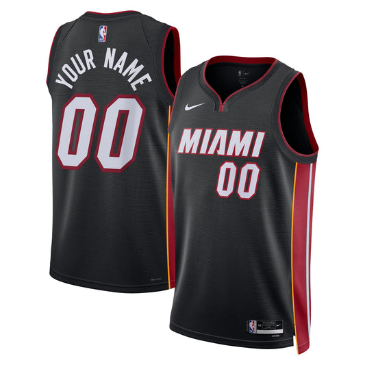 Miami Heat Unisex Swingman Custom Jersey Black - Icon Edition Basketball TJS0884