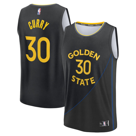 Stephen Curry Golden State Warriors Fast Break Replica Player Jersey - Statement Edition - Black Basketball TJS0977