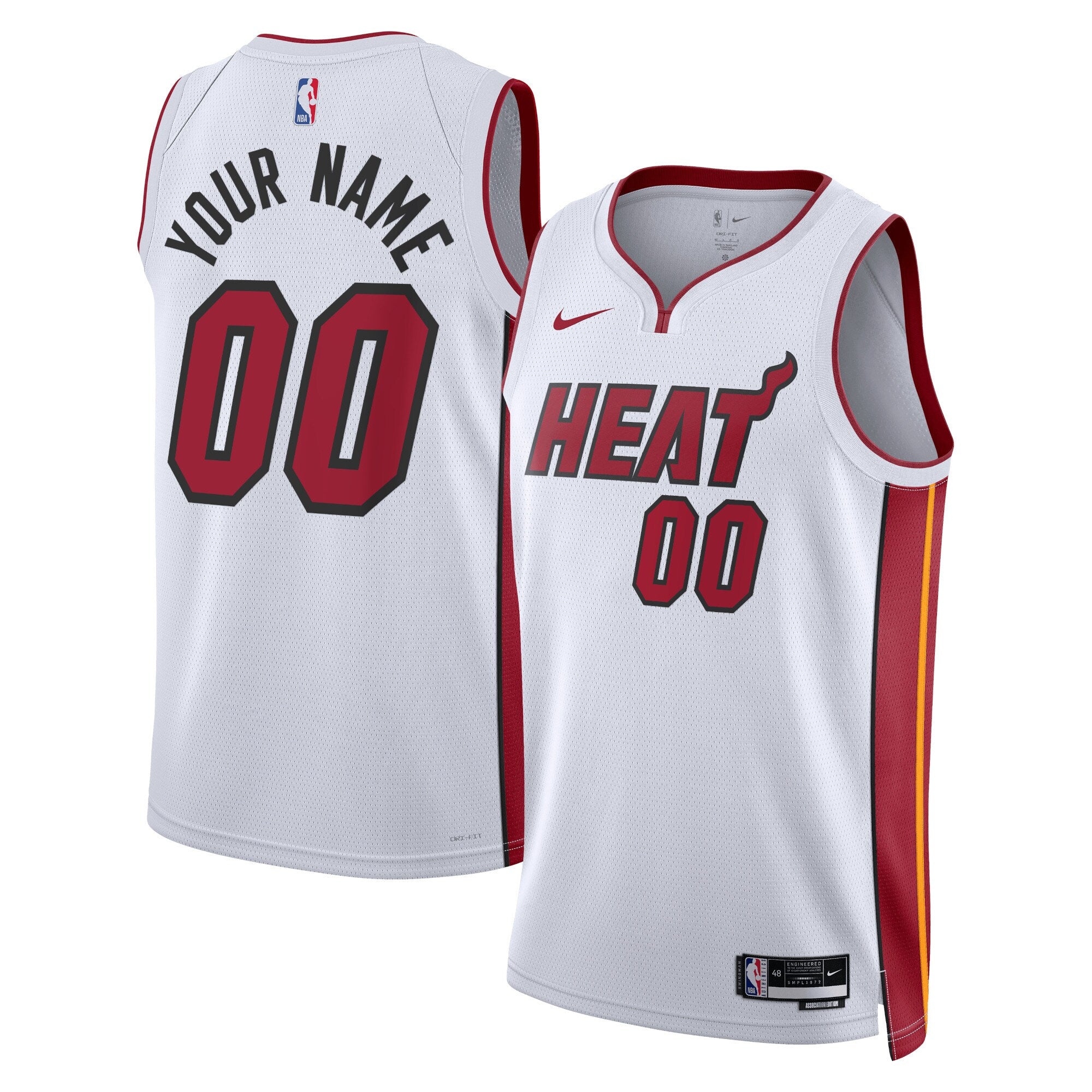 Miami Heat Unisex Swingman Custom Jersey White - Association Edition Basketball TJS0891