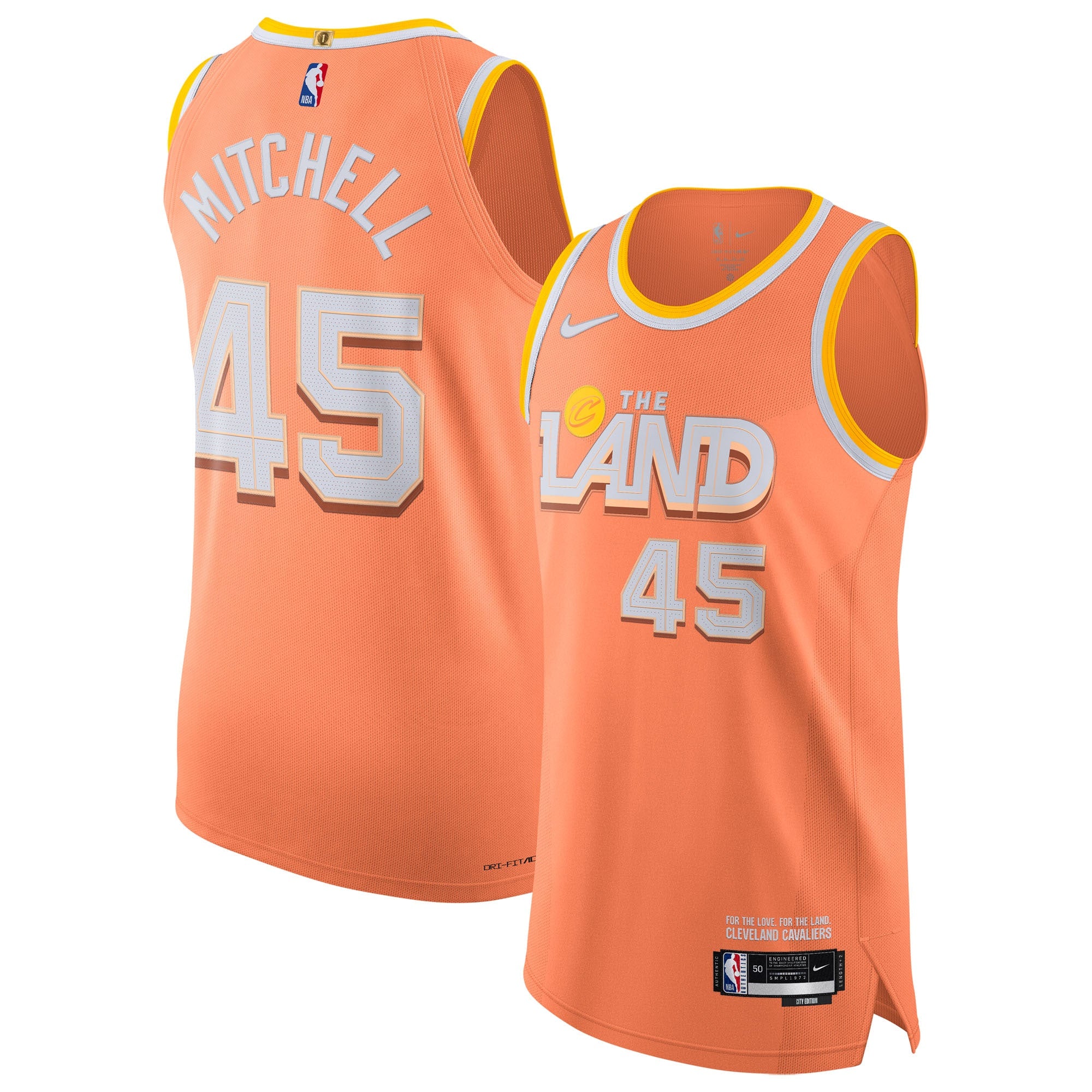 Donovan Mitchell Cleveland Cavaliers Unisex 2025/26 Jersey - City Edition - Orange Basketball TJS0869
