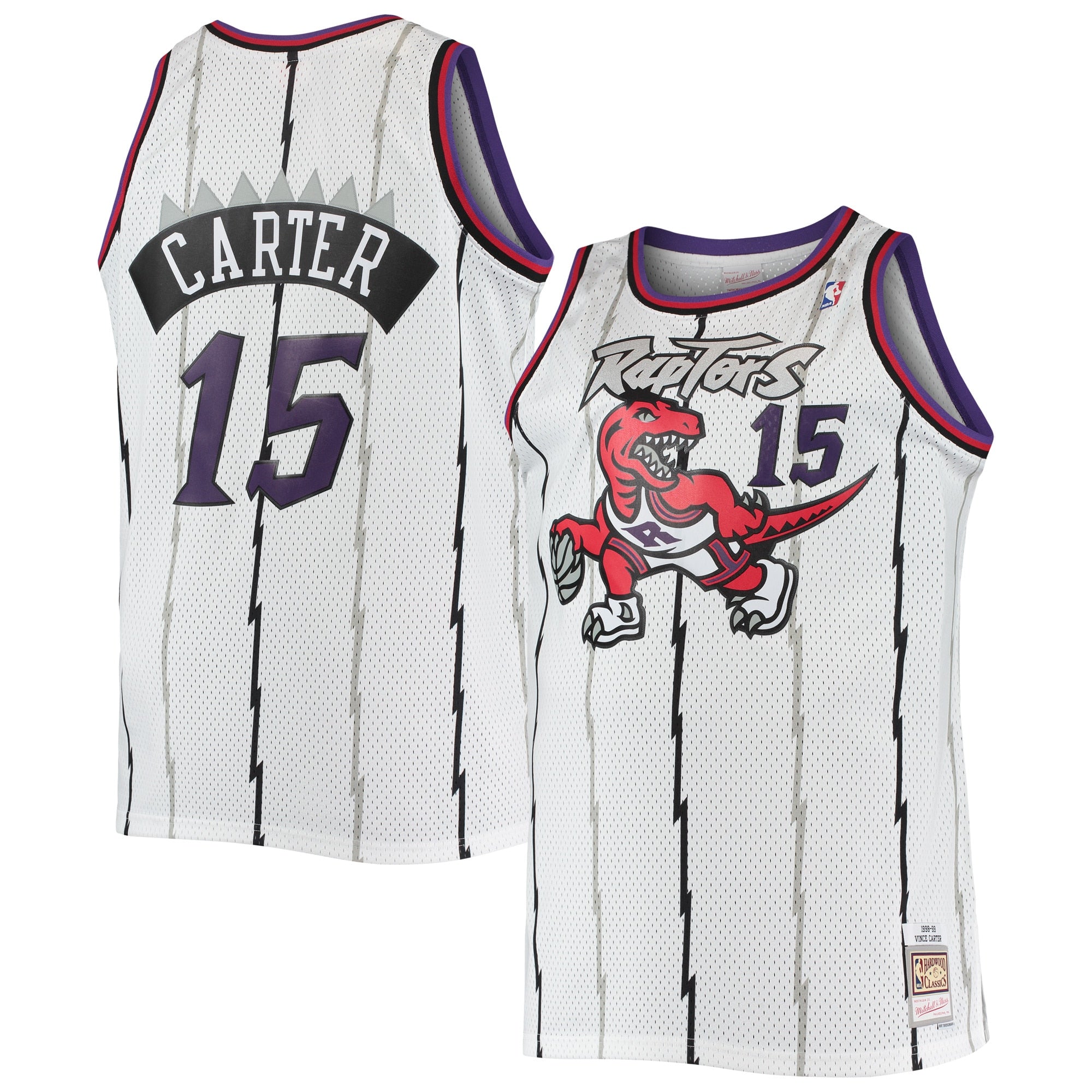 Vince Carter Toronto Raptors M & N 1998/99 Big & Tall Hardwood Classics Swingman Jersey - White Basketball TJS1064