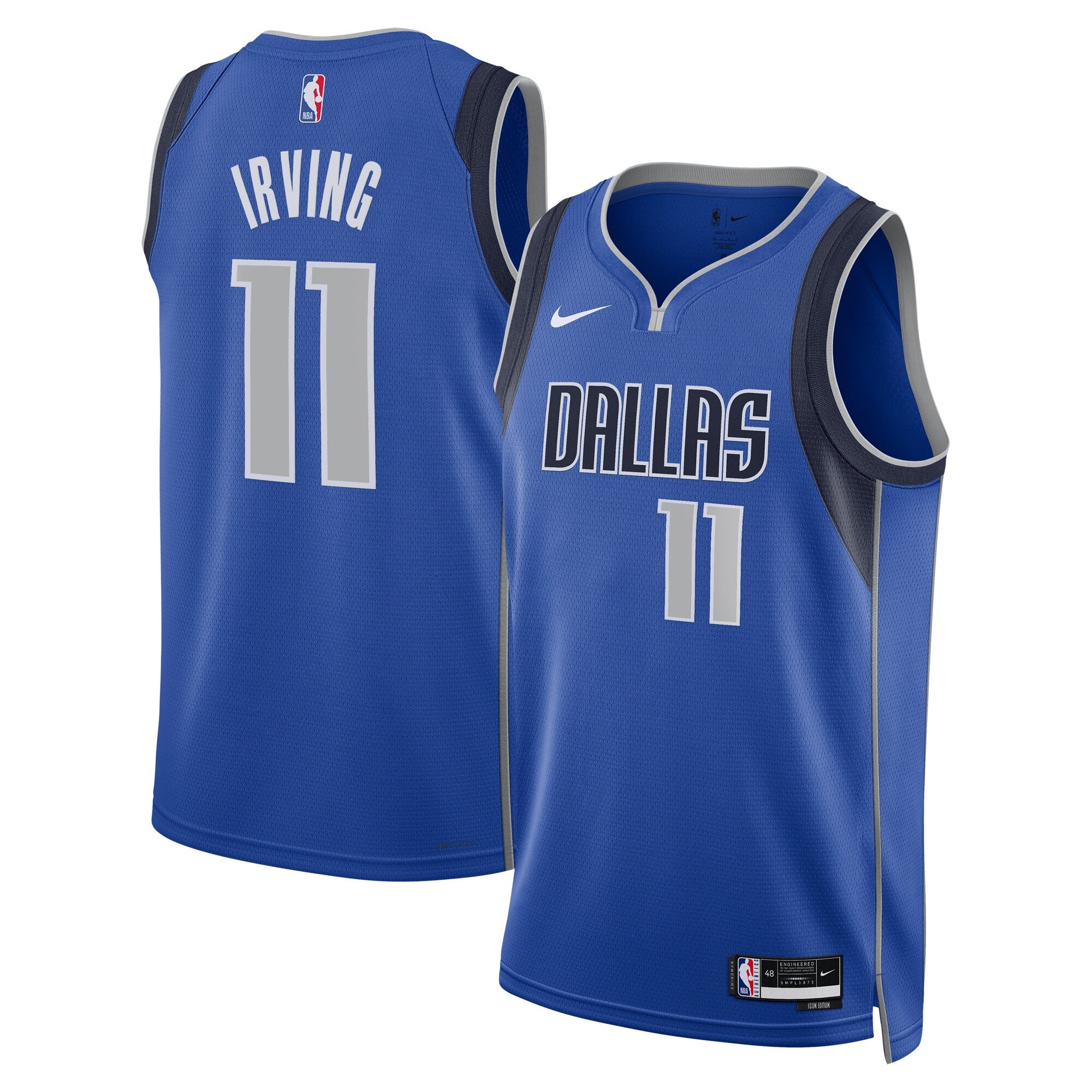 Kyrie Irving Dallas Mavericks Unisex Badge Swingman Replica Jersey - Icon Edition - Blue Basketball TJS0990