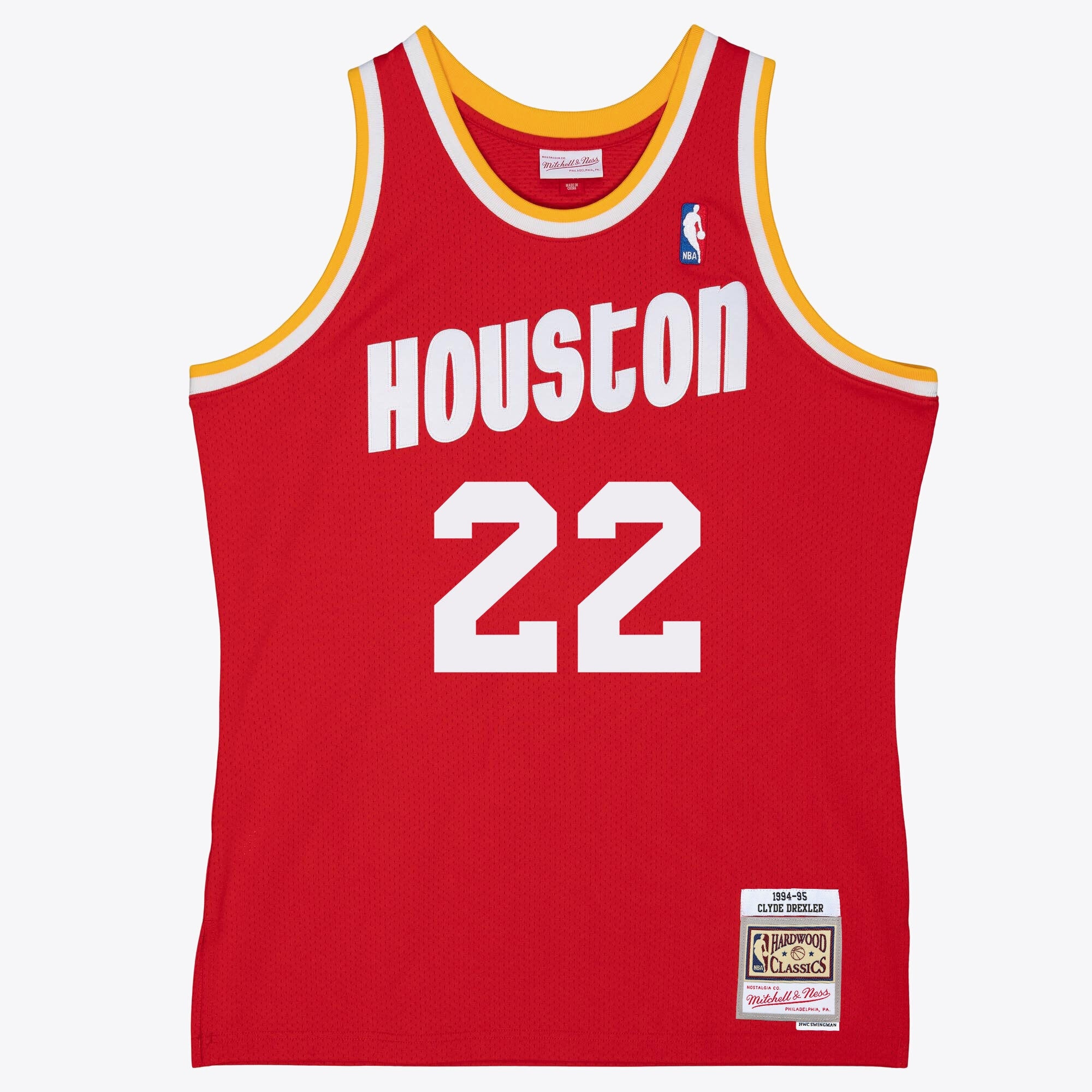 Clyde Drexler Houston Rockets M & N 1994/95 Swingman Jersey - Red Basketball TJS0930