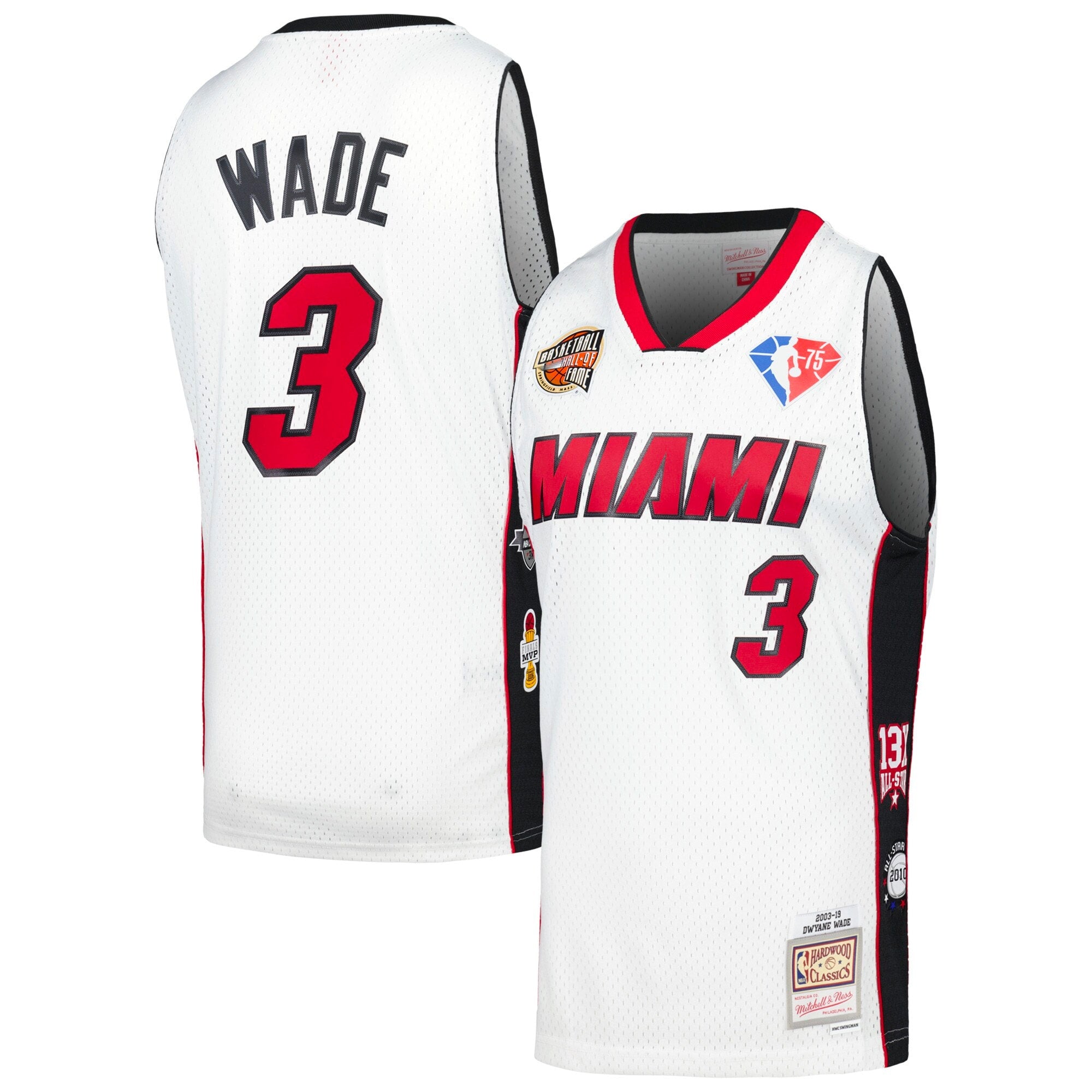 Dwyane Wade Miami Heat M & N Unisex Hall of Fame Class of 2023 Throwback Swingman Jersey - White Basketball TJS0945