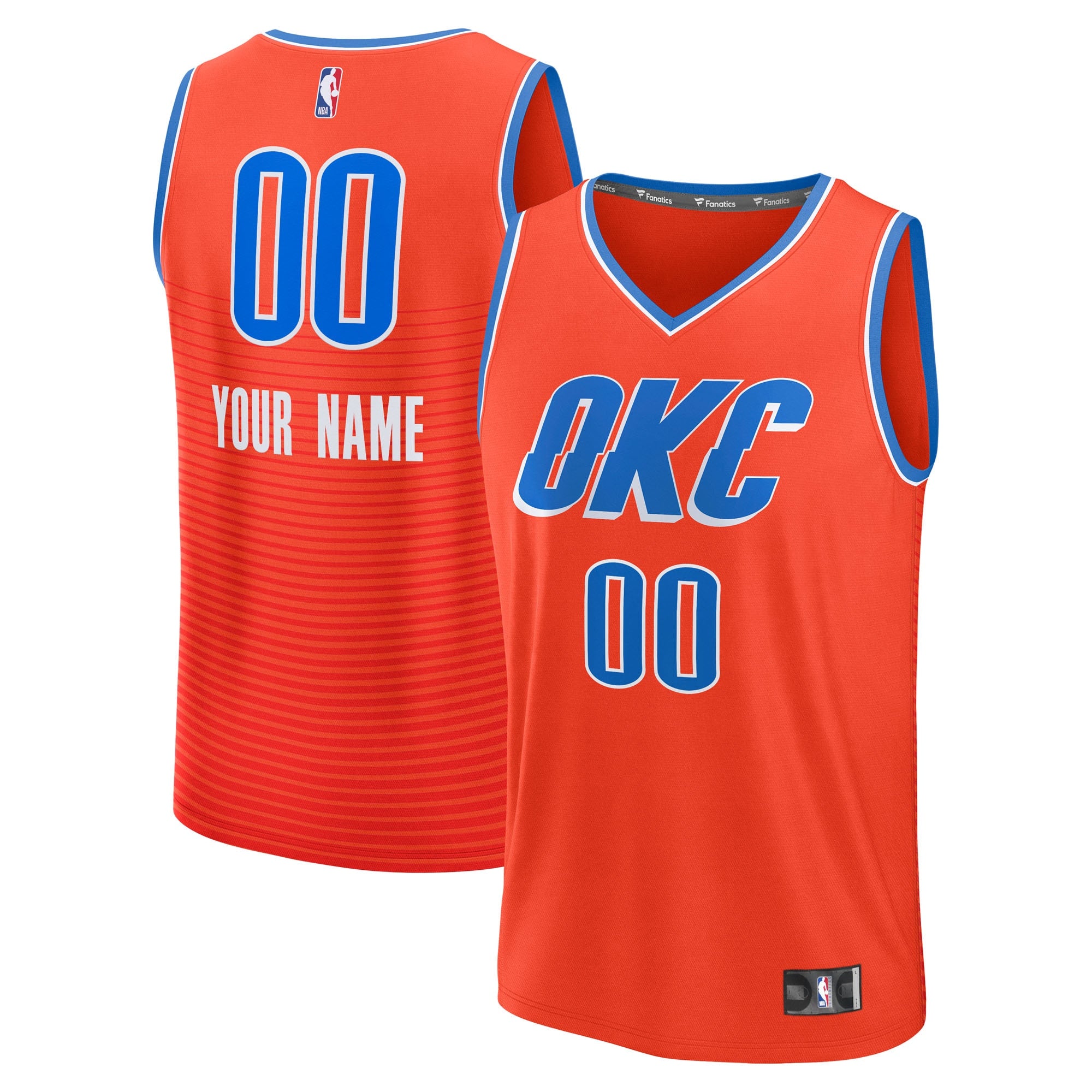 Oklahoma City Thunder Fast Break Custom Jersey - Statement Edition - Orange Basketball TJS0998
