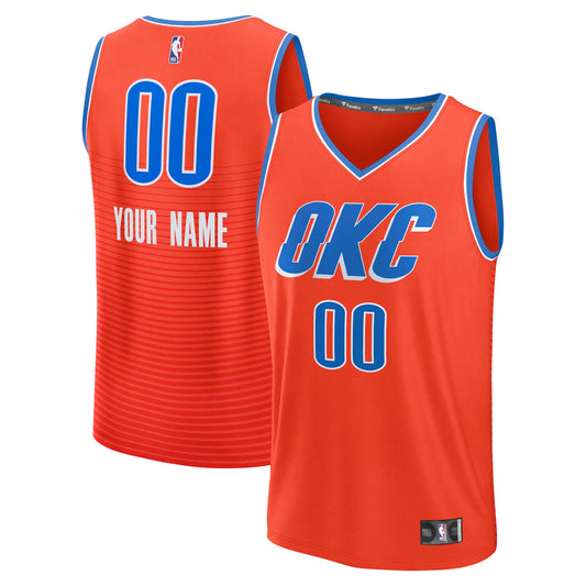 Oklahoma City Thunder Fast Break Custom Jersey - Statement Edition - Orange Basketball TJS0998
