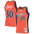 Stephen Curry Golden State Warriors M & N Hardwood Classics Swingman Jersey - Orange Basketball TJS0872