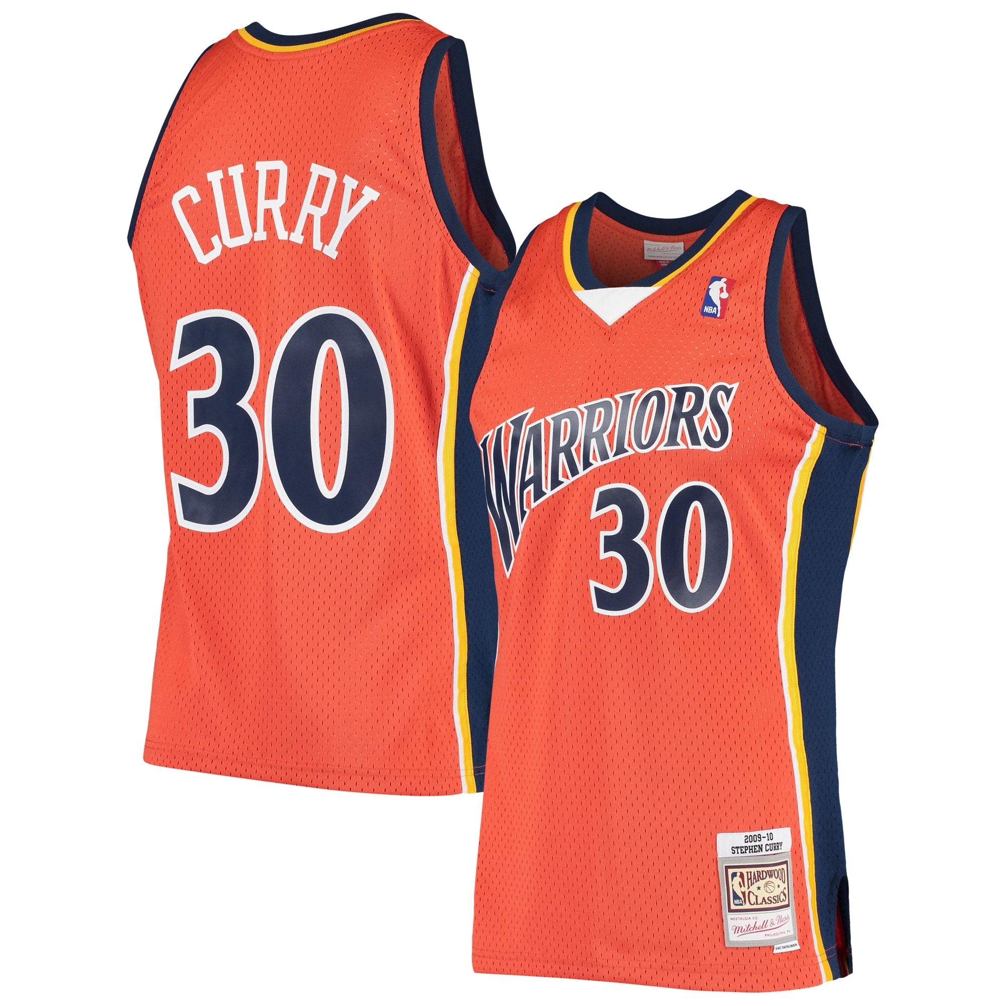 Stephen Curry Golden State Warriors M & N Hardwood Classics Swingman Jersey - Orange Basketball TJS0872