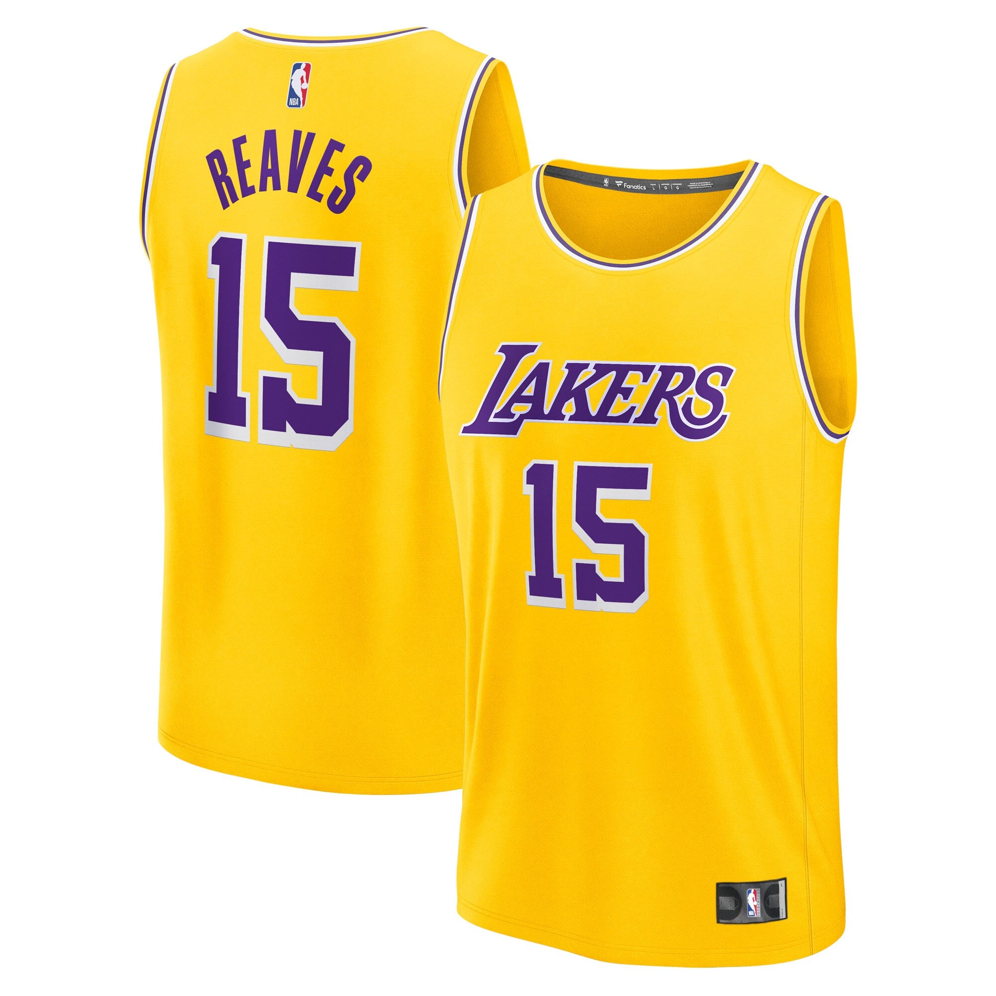Austin Reaves Los Angeles Lakers Fast Break Replica Jersey - Gold - Icon Edition Basketball TJS0971