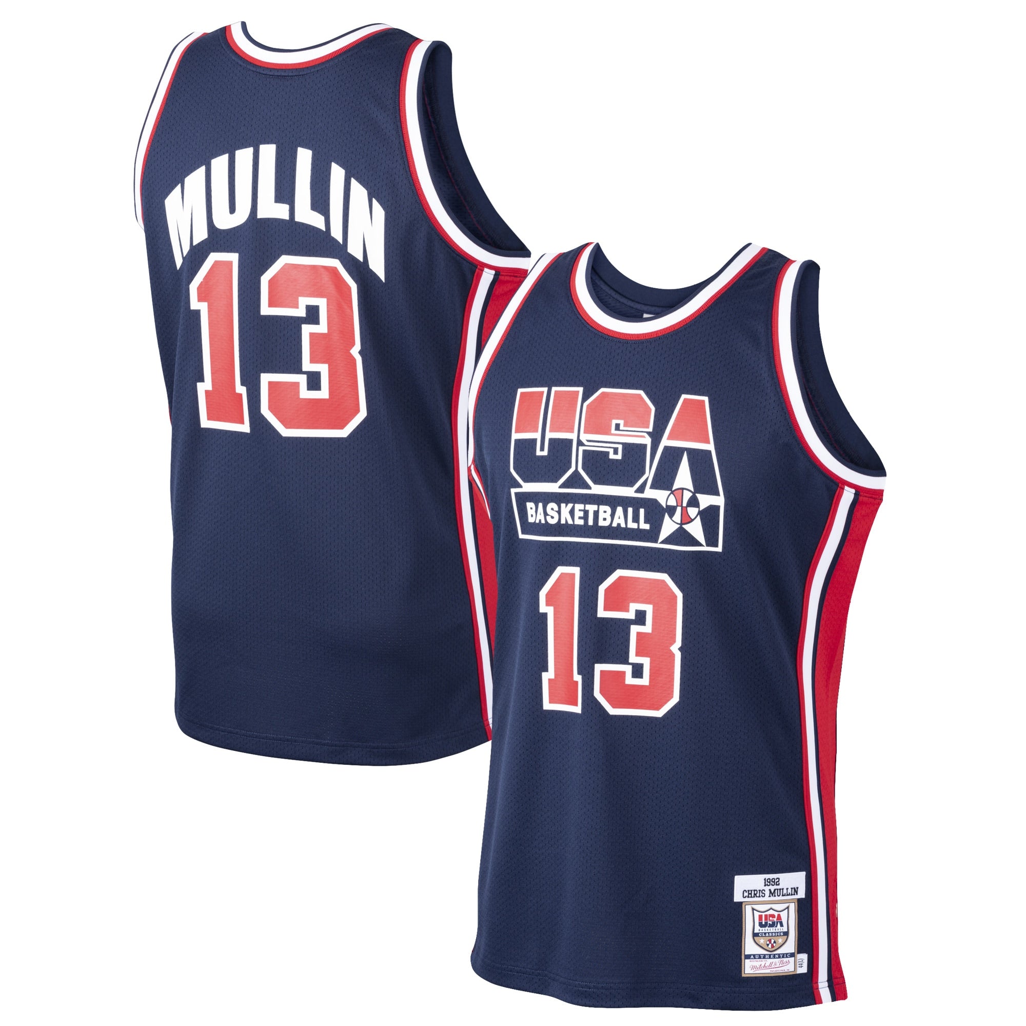 Chris Mullin USA Basketball M & N 1992 Dream Team Jersey - Navy Basketball TJS0955