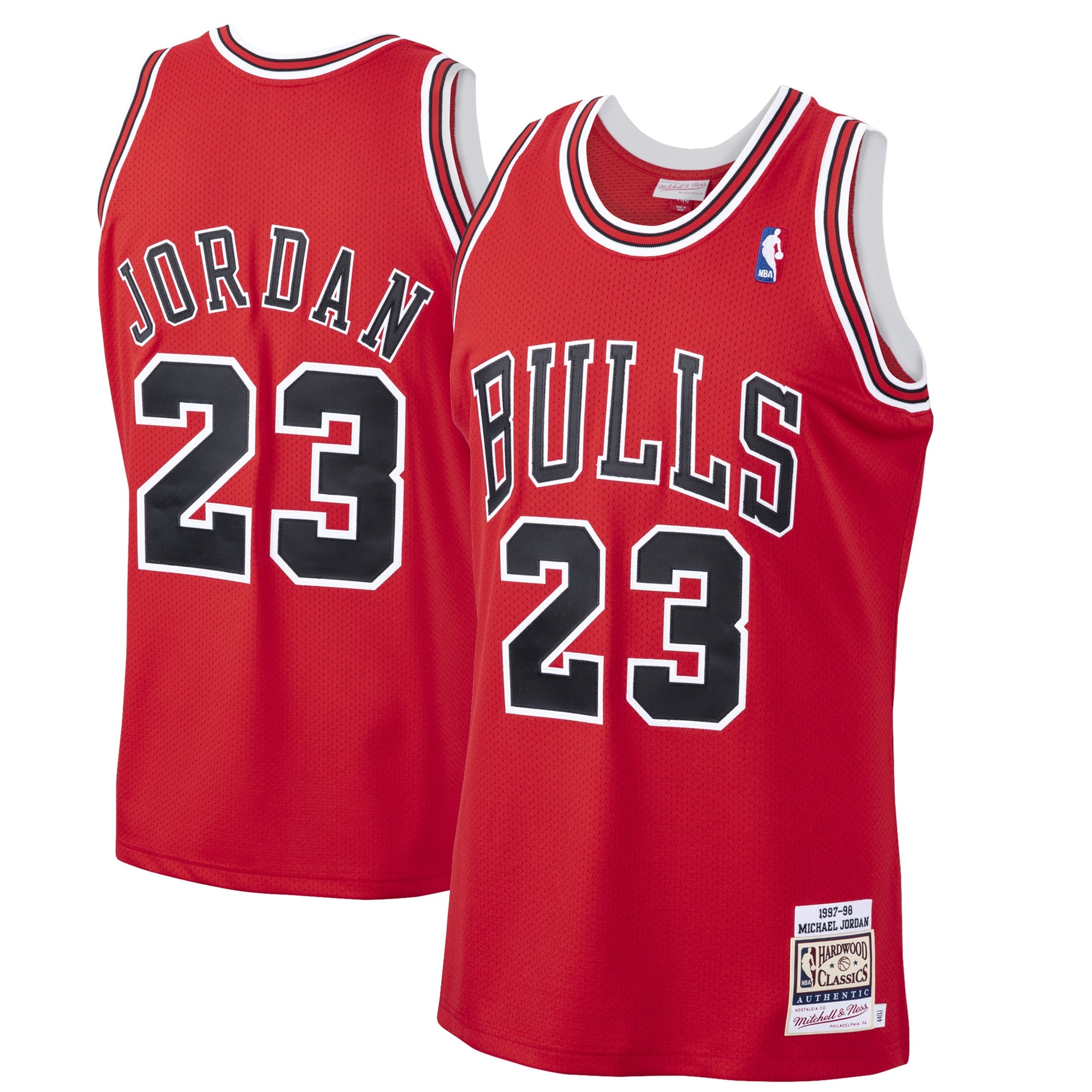 Michael Jordan Chicago Bulls M & N 1997/98 Hardwood Classics Jersey - Scarlet Basketball TJS0868