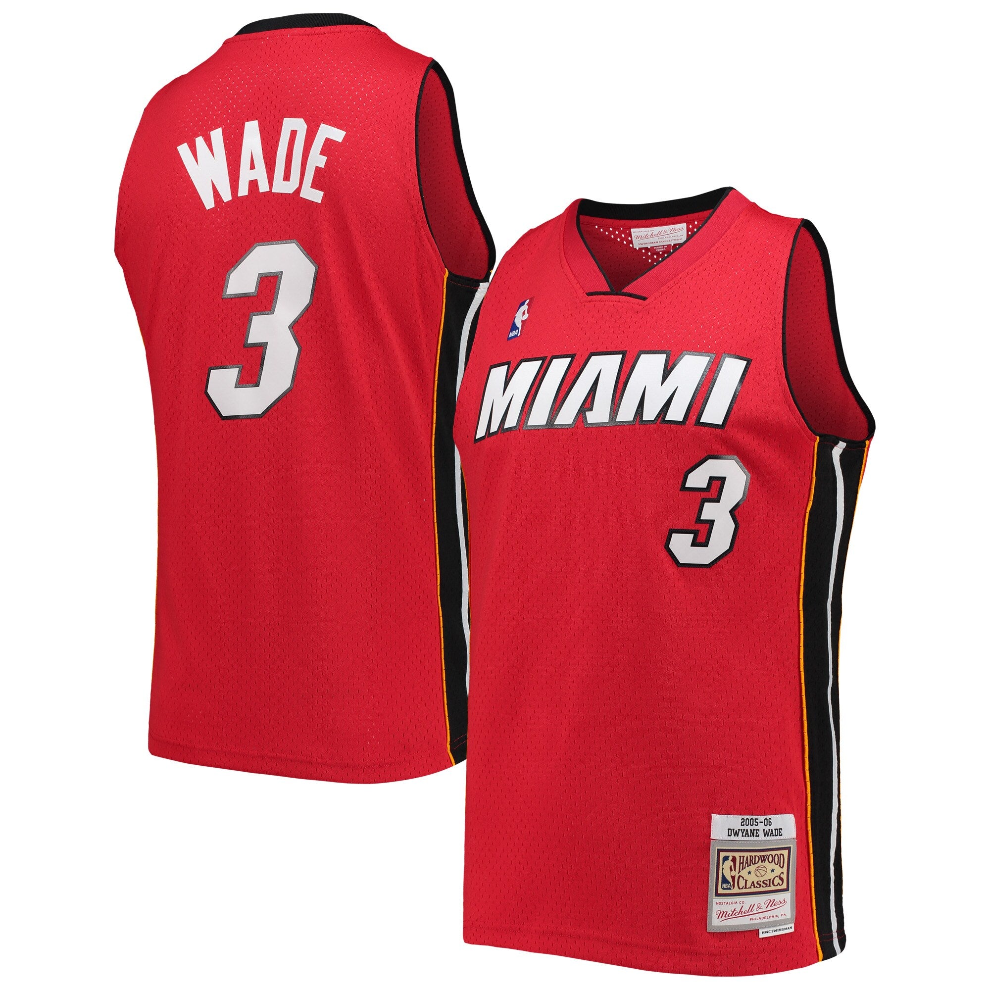 Dwyane Wade Miami Heat M & N Hardwood Classics Swingman Jersey - Red Basketball TJS0618
