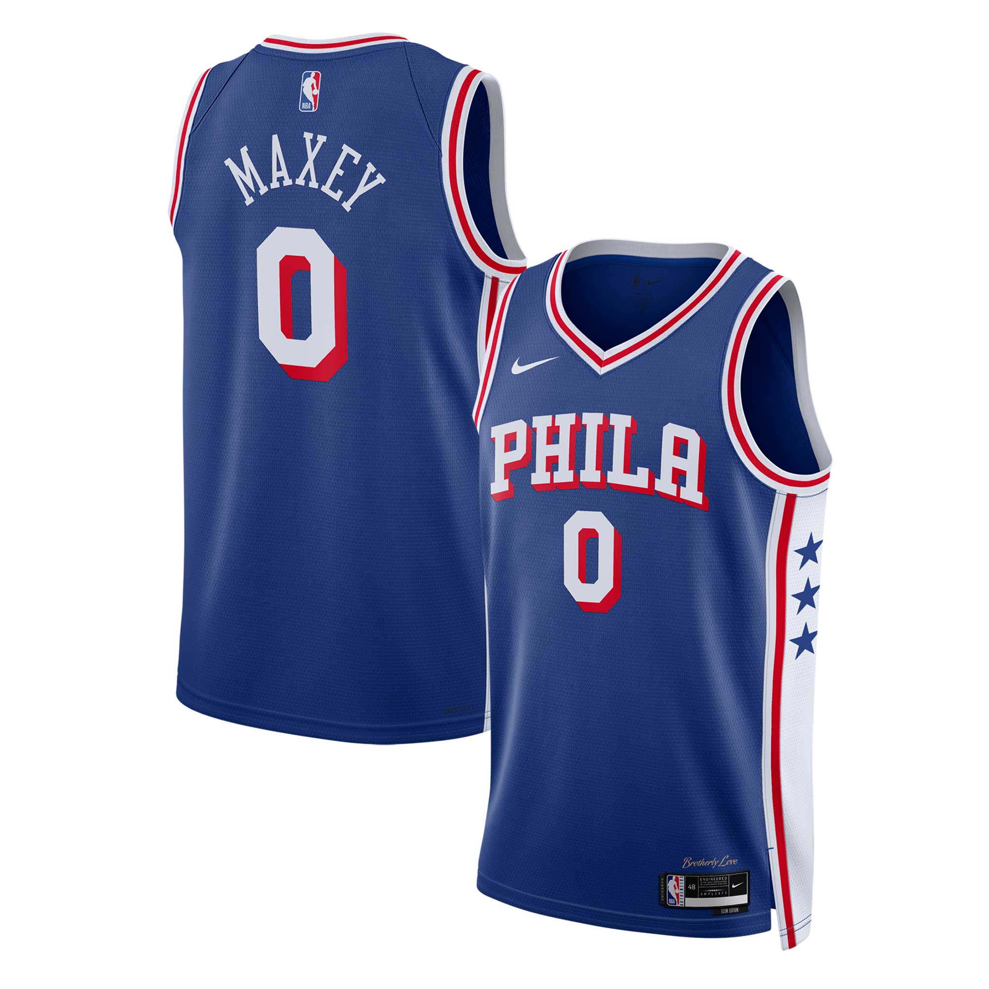Tyrese Maxey Philadelphia 76ers Unisex Swingman Jersey - Icon Edition - Royal Basketball TJS0581