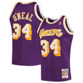 Shaquille O'Neal Los Angeles Lakers M & N Hardwood Classics Swingman Jersey - Purple Basketball TJS0594
