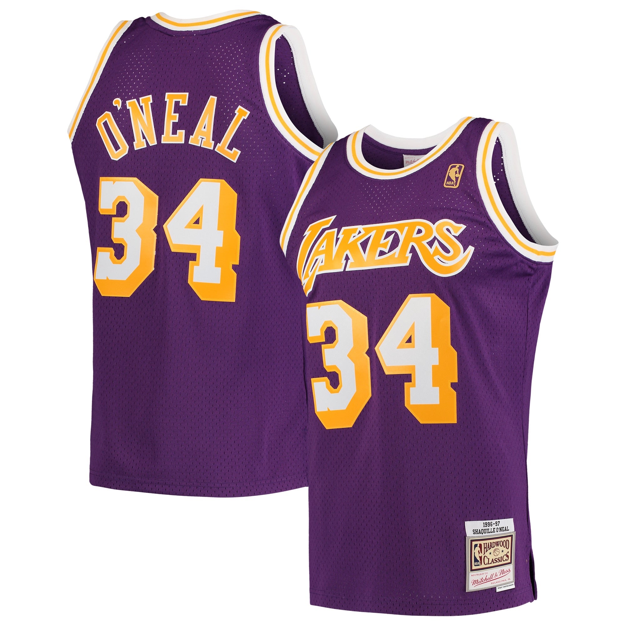 Shaquille O'Neal Los Angeles Lakers M & N Hardwood Classics Swingman Jersey - Purple Basketball TJS0594