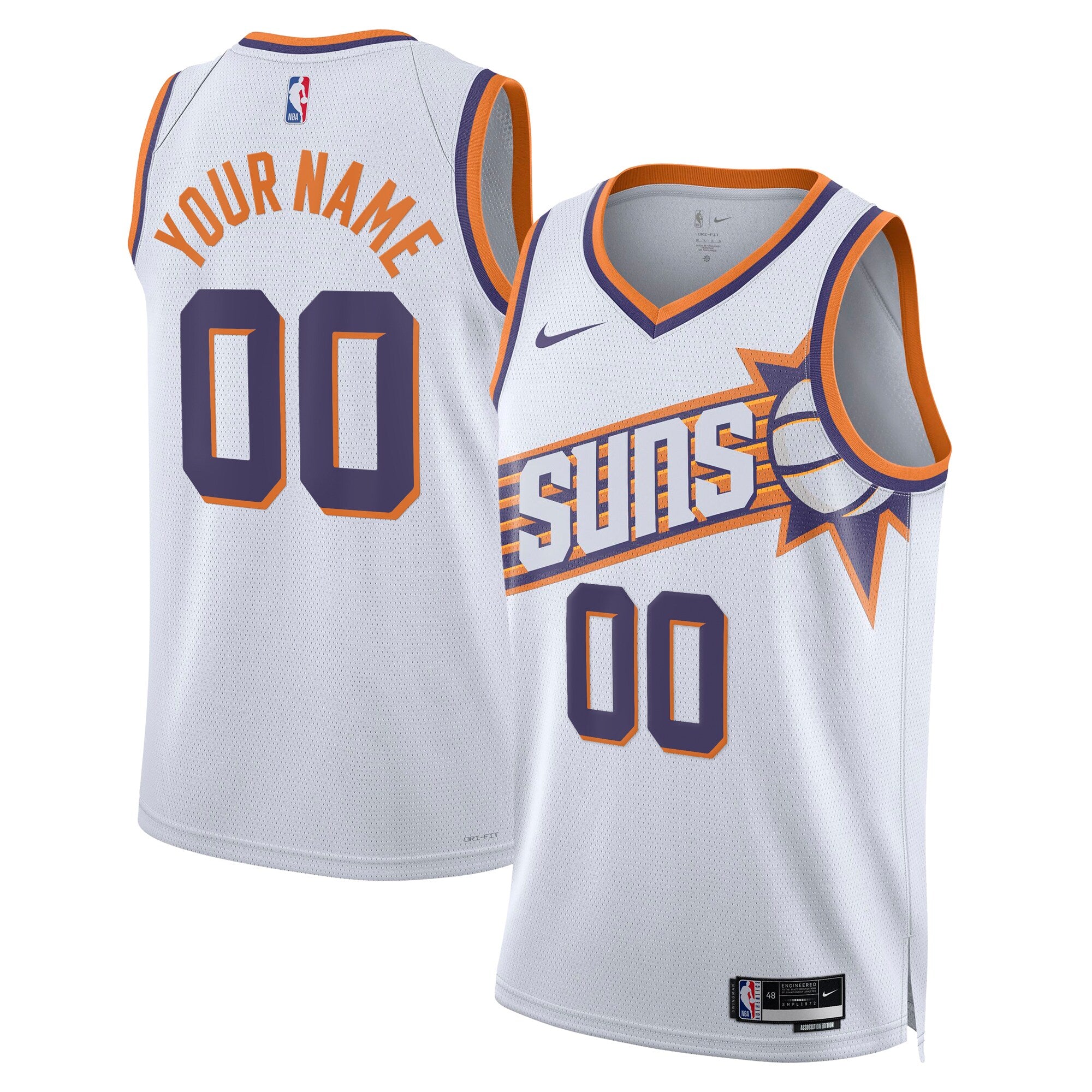 Phoenix Suns Unisex Swingman Custom Jersey - White - Association Edition Basketball TJS0629