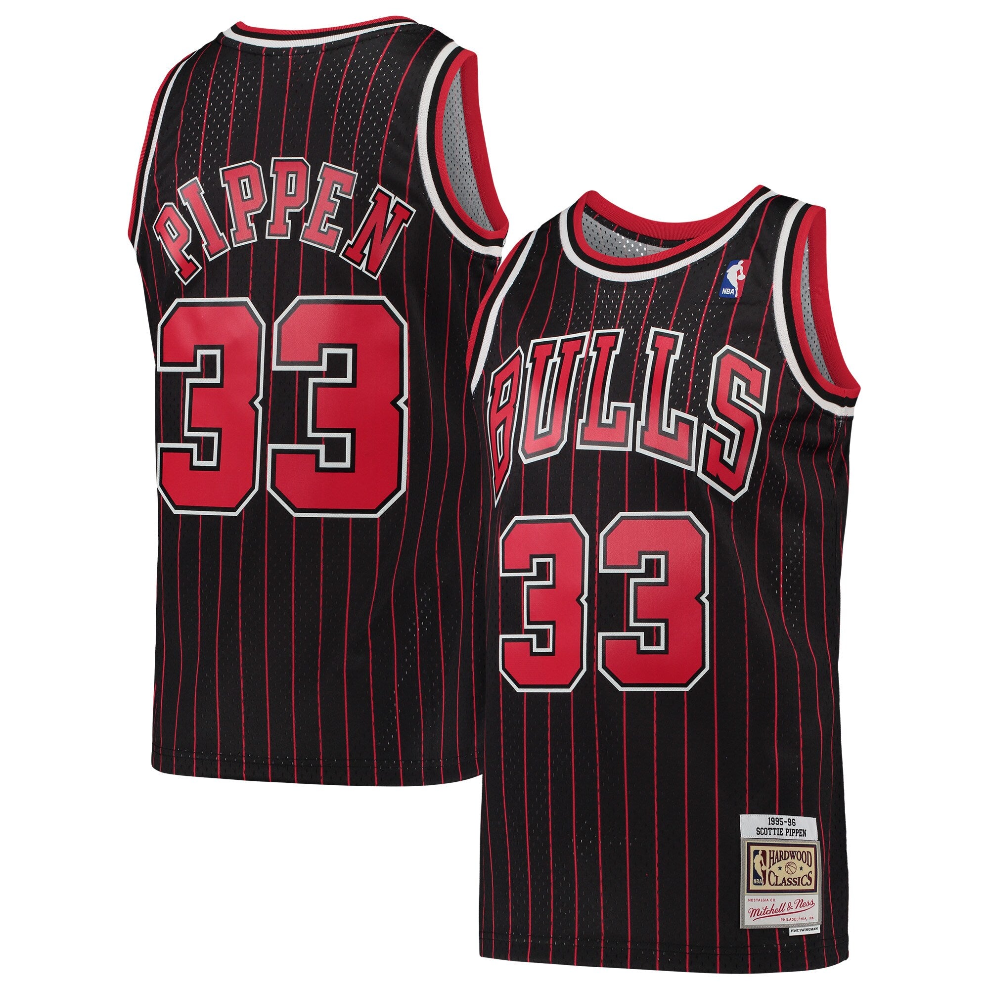 Scottie Pippen Chicago Bulls M & N Hardwood Classics Swingman Jersey - Black Basketball TJS0656