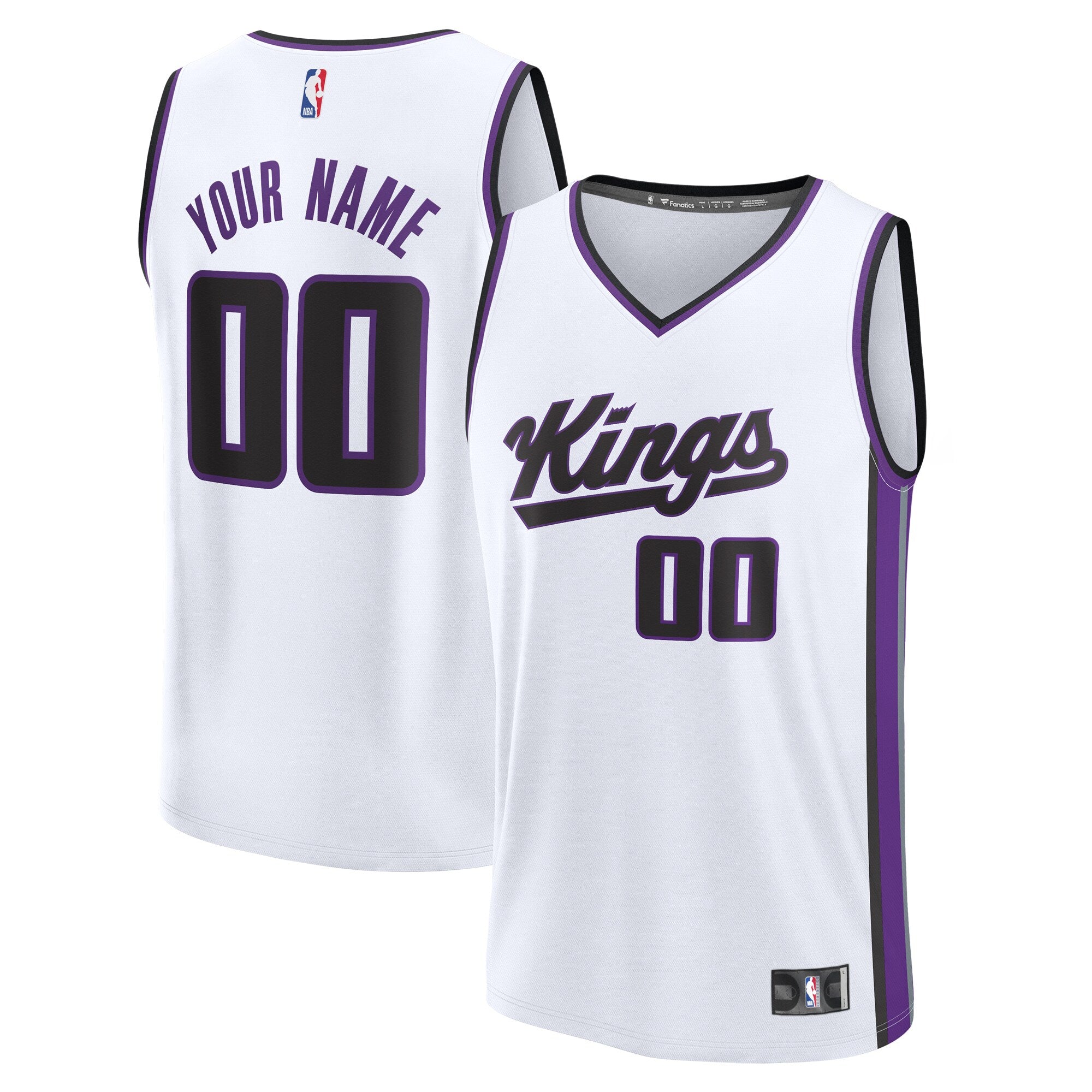 Sacramento Kings Fast Break Custom Jersey - Association Edition - White Basketball TJS0654